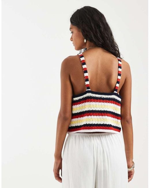 Pieces Multicolor Crochet Knitted Cami Top