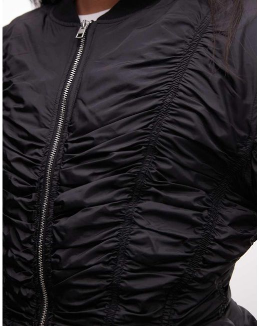 Monki Black Cinched Bomber Jacket