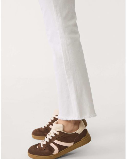 D78 - jean court évasé Stradivarius en coloris White