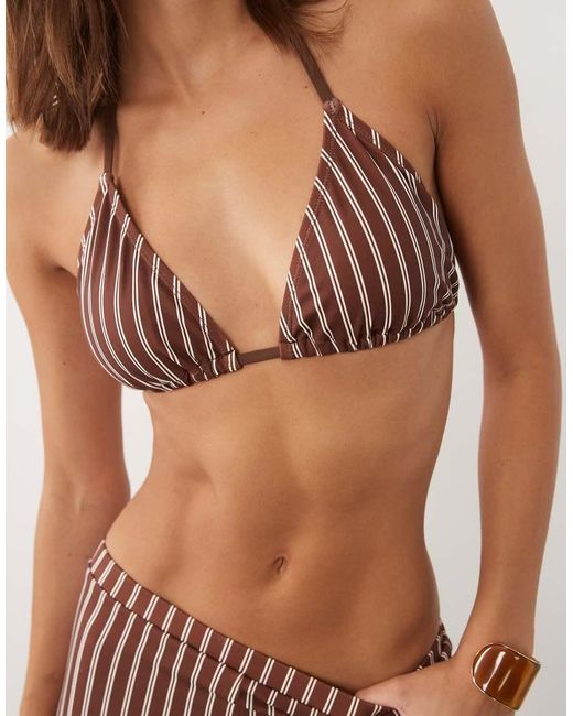 4th & Reckless Green Halterneck Triangle Bikini Top