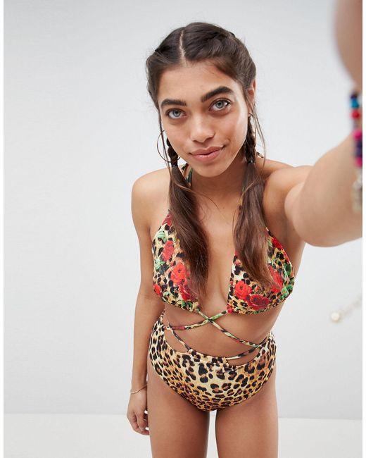 asos leopard print swimsuit