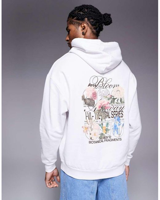 ASOS Oversized Hoodie Met Bloemenprints in het Blue voor heren