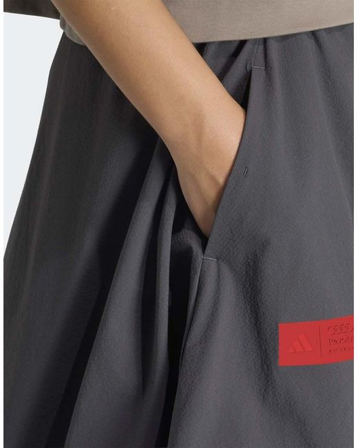 Adidas Originals Gray Audi Formula One Team Elevated Woven Skirt