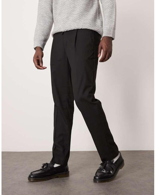 SELECTED White Relaxed Tapered Fit Waistband Trouser for men