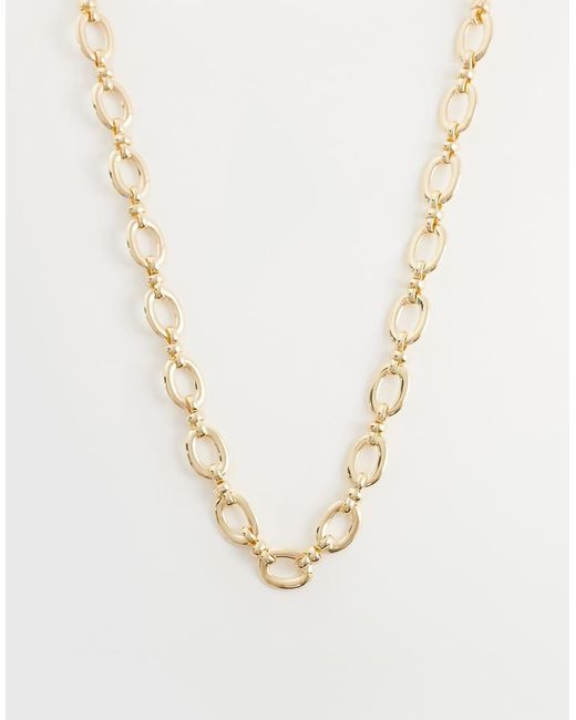 Accessorize Metallic Large Oval Links Chain Necklace