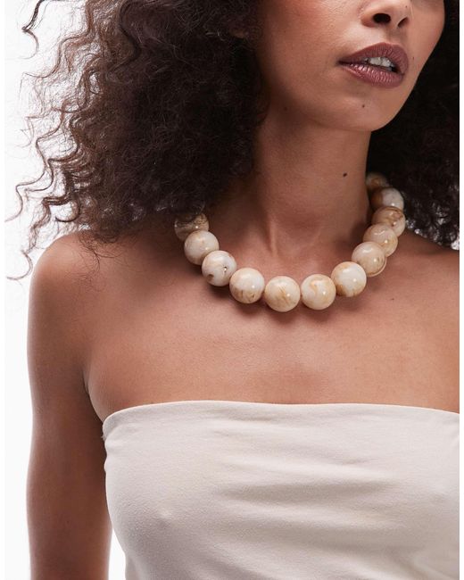 Mango Brown Marble Beaded Neacklace