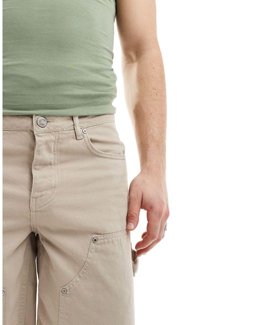 Short en jean style workwear - beige Sixth June pour homme en coloris Green
