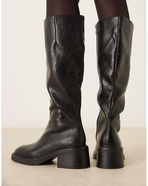 Raid Natural Samba Square Toe Knee Boots