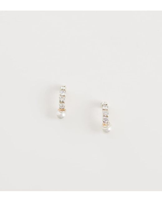 Kingsley Ryan Natural Cubic Zirconia And Faux Pearl Drop Stud