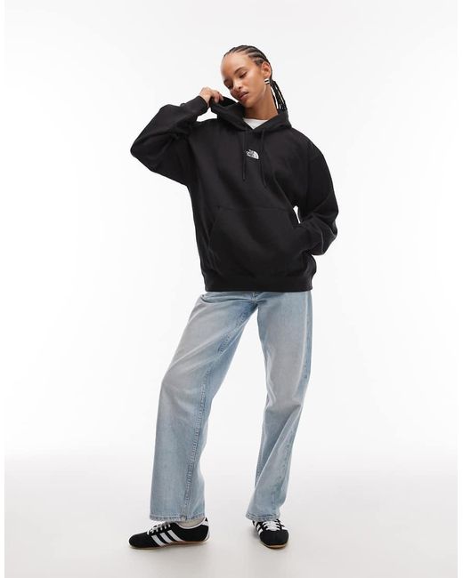 Sudadera Negra Extragrande Básica Con Capucha Y Logo De The North Face de color Black