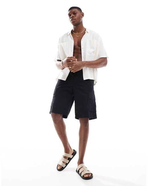 Jack & Jones White Loose Fit Cargo Short for men