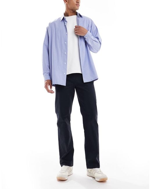 Threadbare Blue Straight Fit Trouser for men