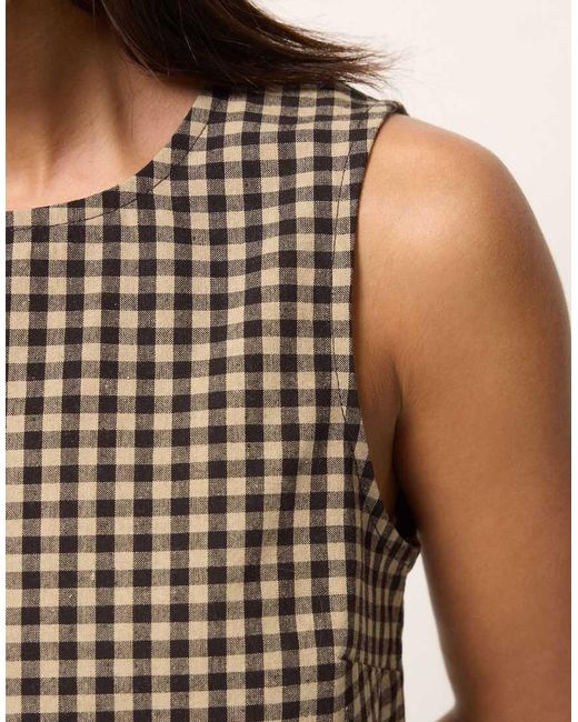 PixieGirl Brown Petite Gingham Top