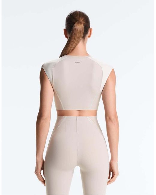 Oysho White Reflective Compressive Tank Top