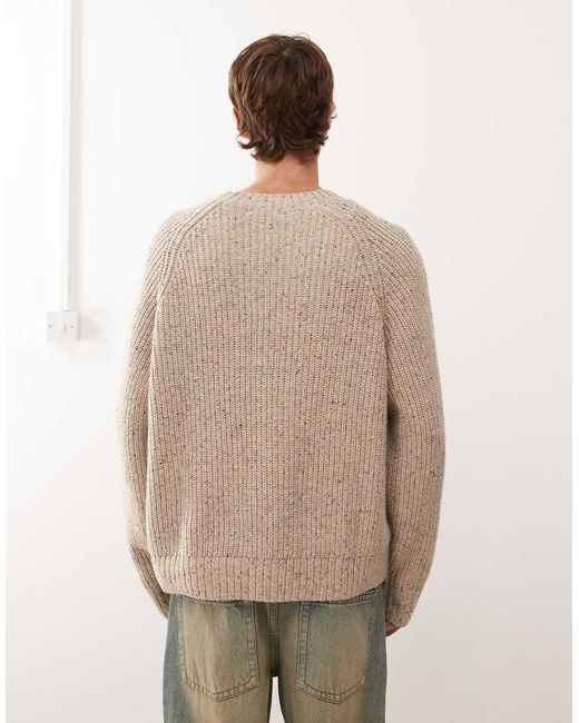 Jersey Moteado Extragrande De Mezcla De Lana De -Neutro Weekday de hombre de color Natural