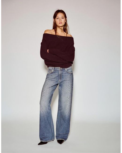 Pull&Bear Red Asymmetric Soft Knit Sweater