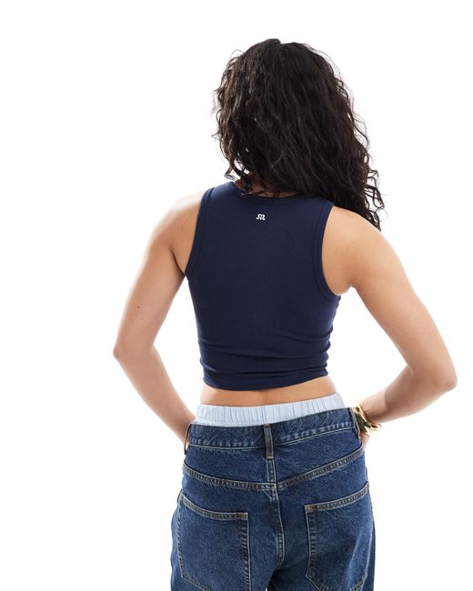 Pull&Bear Blue – encinitas – geripptes trägertop