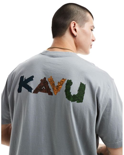 Camiseta con logo delantero estilo botánico Kavu de hombre de color Gray
