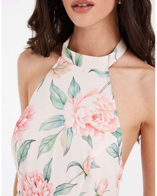 Vero Moda White Felicia Halter Neck Tiered Maxi Dress