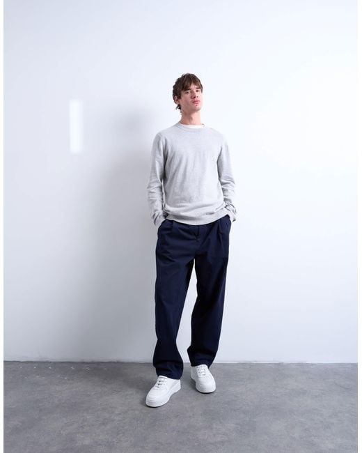 Topman White Essential Knitted Crew Neck Jumper for men