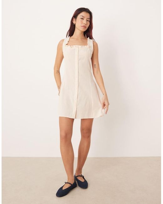 esmé studios Natural Esmee Mini Button Down Beach Dress