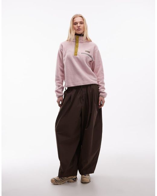 Columbia Pink Helvetia Ii Cropped Half Snap Fleece