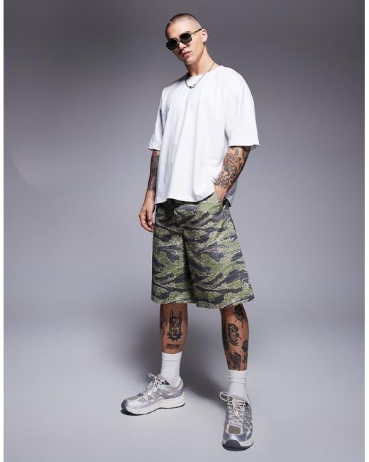 Camiseta Blanca Extragrande Con Cuello Abierto De Tejido Grueso De ASOS de hombre de color Gray