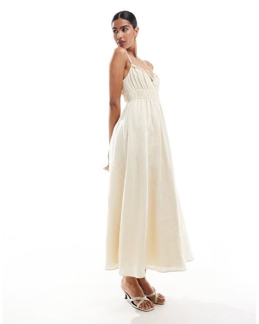 Forever New Natural Ruched Bust Midi Dress