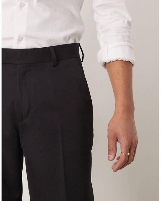 ASOS Black Smart Straight Leg Trousers for men