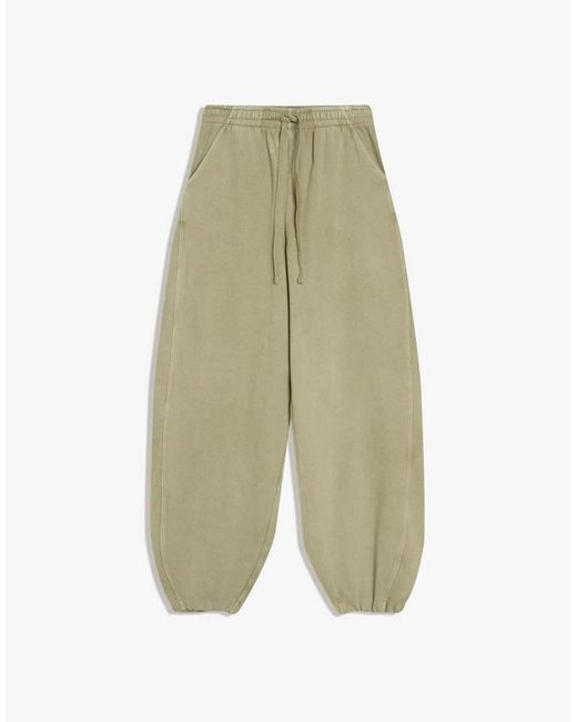 Bershka Black Barrel Plush Trousers With Stoppers