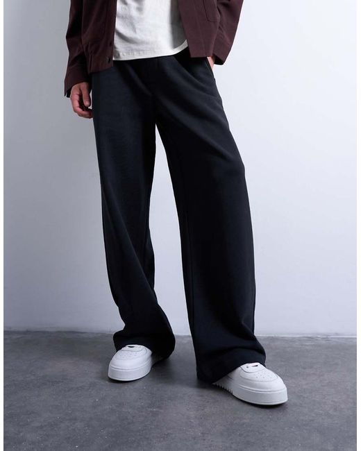 Joggers Negros Holgados De Tejido Grueso De Topman de hombre de color White