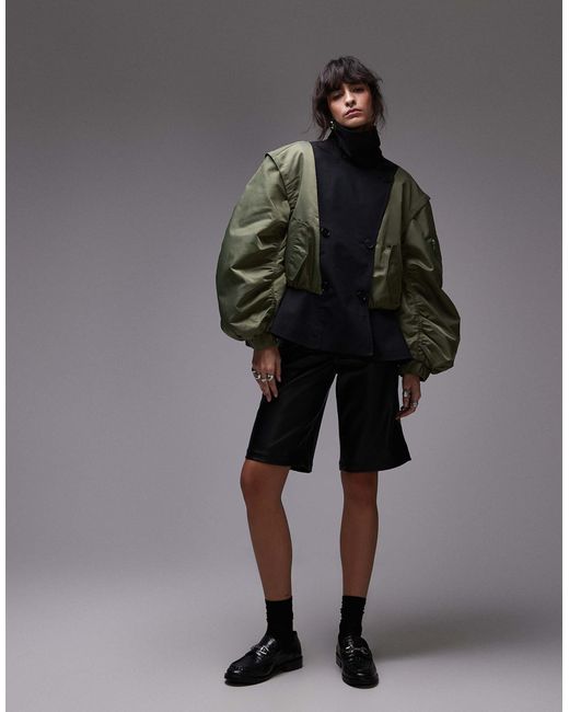 ASOS Gray Deconstructed Bomber Jacket