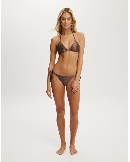 Cotton On Natural String Tie Side Brazilian Bikini Bottom