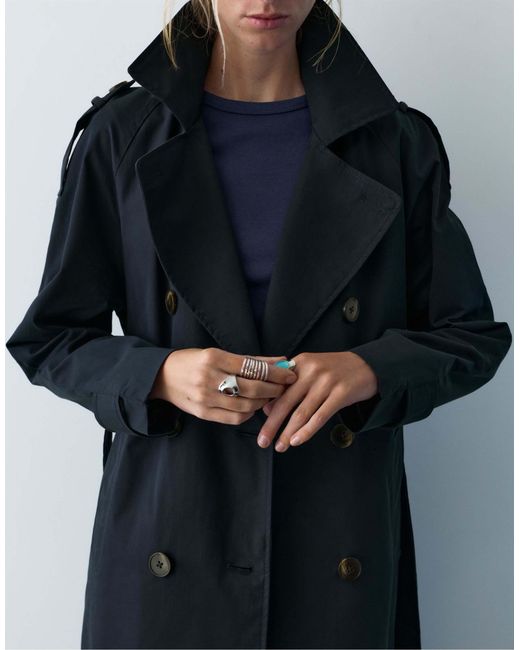 Pull&Bear Blue – trenchcoat