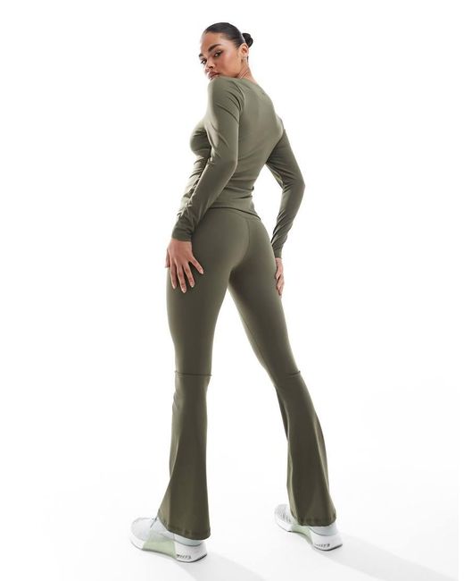 South Beach Green Flared High Waist Legging