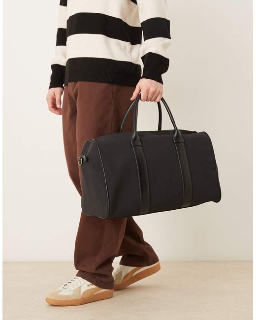 ASOS Black Neoprene Smart Holdall Weekend Bag for men