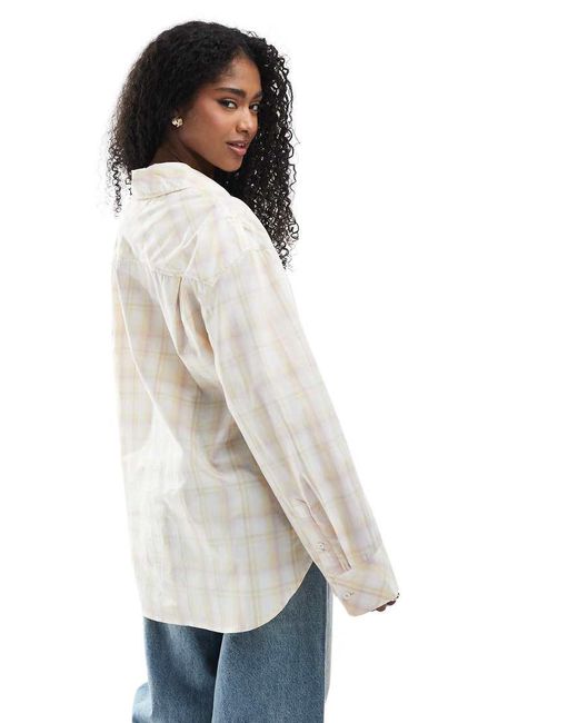 Camisa Rosa Y Amarilla A Cuadros Extragrande De Algodón De -Neutro Monki de color White