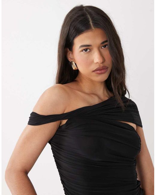 ASOS Black One Shoulder Twist Top