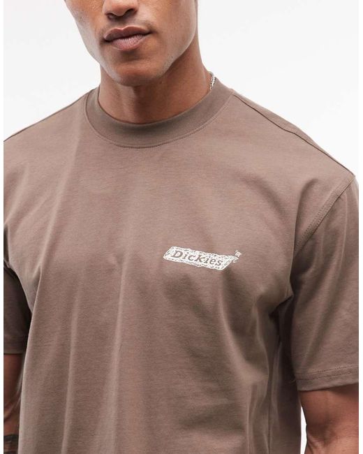 Dickies Brown Beachwood Trails Backprint T-shirt for men