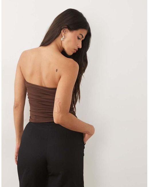 ASOS Black Polyamide Bandeau Top With U Scoop