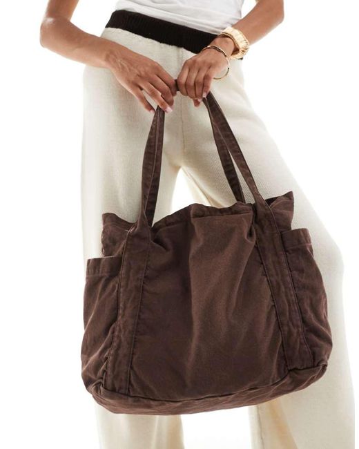 ASOS Tote Tas Met Meerdere Vakken in het Brown