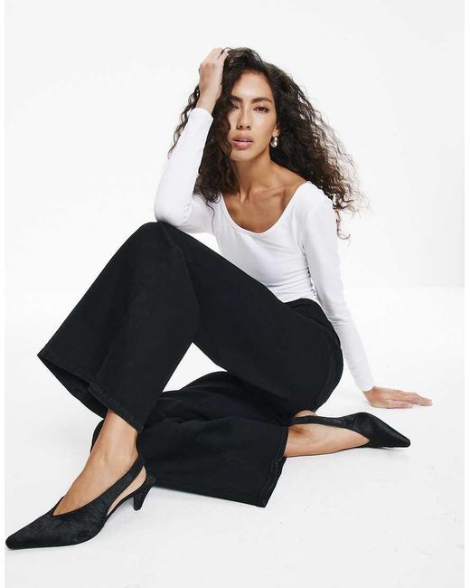 River Island Blue Pull-On Sculpt Palazzo Jeans