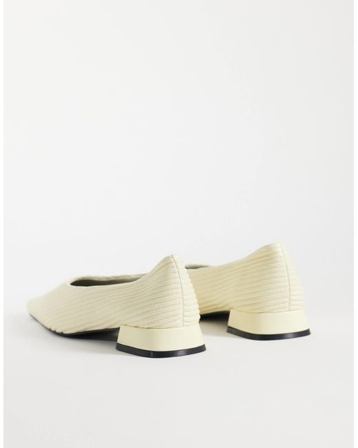 ASOS Natural Lemonade Chisel Toe Ruched Ballets