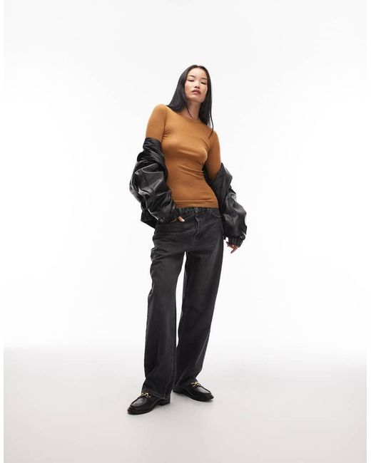 ARKET Black Merino Wool Knitted Semi Sheer Long Sleeve Top
