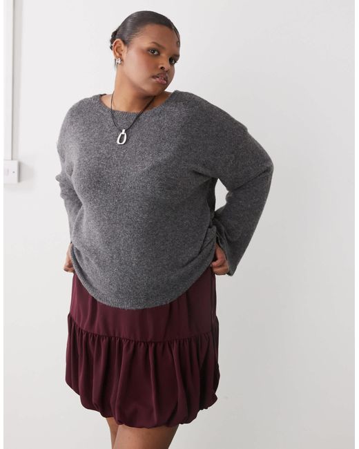 Noisy May Gray Tie Front Reversible Jumper