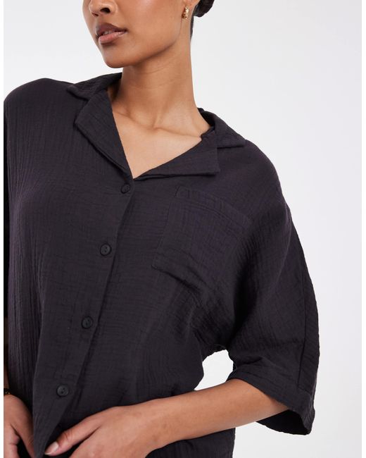 ONLY Blue Cheesecloth Button Down Shirt