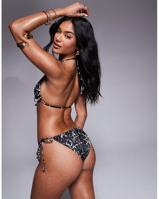 ASOS Black Tie Front Triangle Bikini Top