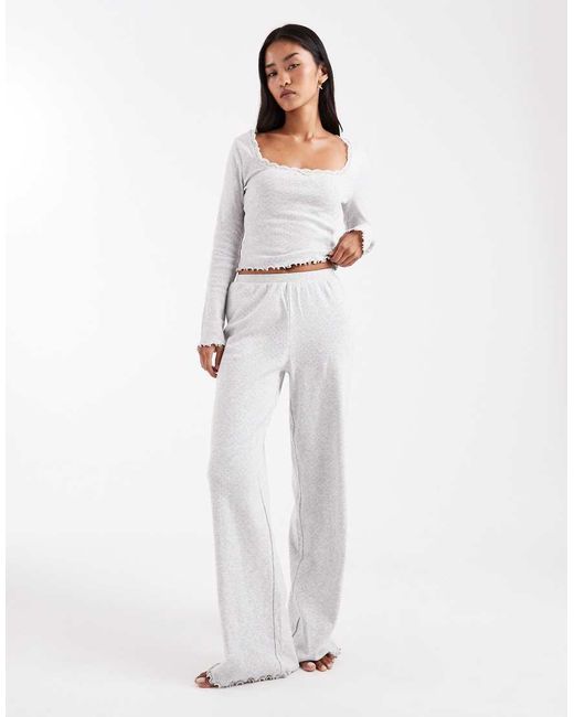 Miss Selfridge White Pointelle Square Neck Top