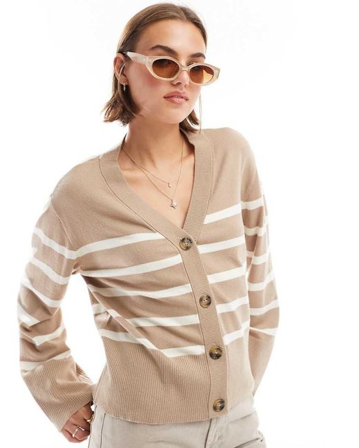 Pieces Gestreept Vest in het Natural