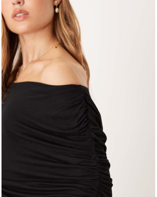 Gina Tricot Blue Long Sleeve Sloped Drapey Shoulder Cape Top